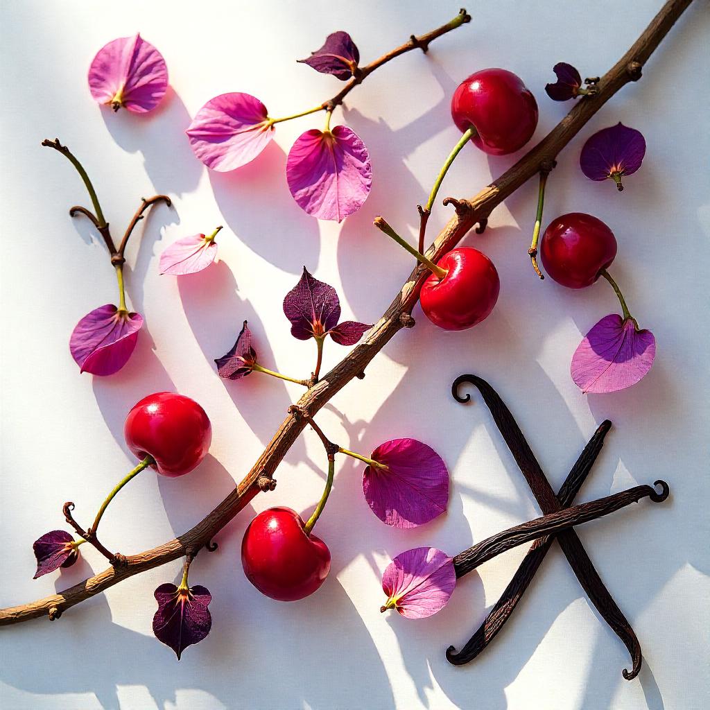 Cherry, vanilla and violet — gourmand fragrance notes
