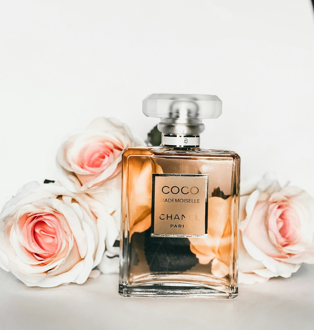 Autumn winter perfume bottles with warm tones