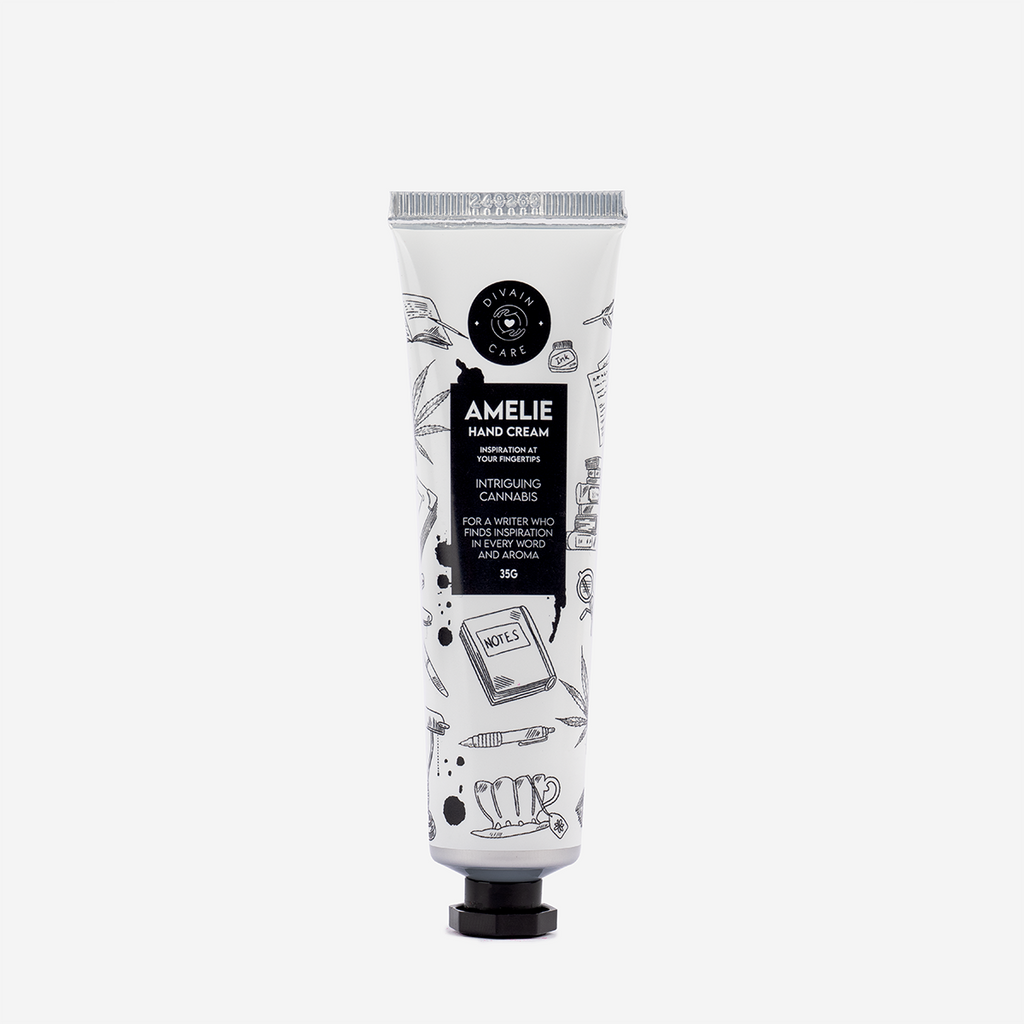 35g jar of moisturizing hand cream with cannabis oil by Divain Care

