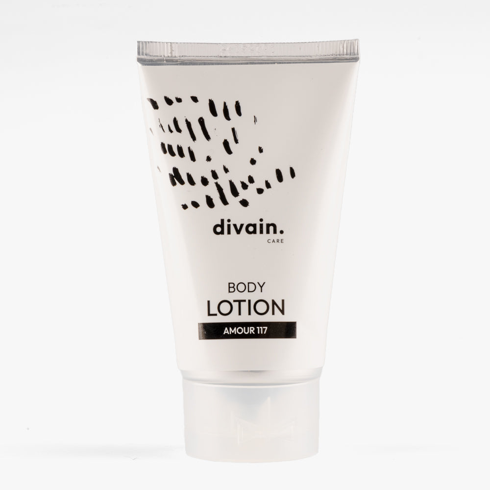 Divain Care body cream, with white packaging and inspired by perfume 117.
