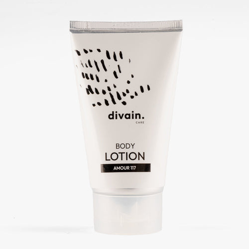 Divain Care body cream, with white packaging and inspired by perfume 117.