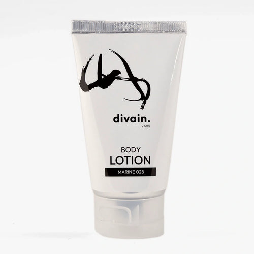 Divain Care body cream, with white packaging and inspired by perfume 028.