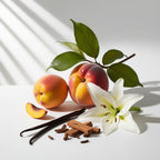 Olfactory notes of peach, white lily, cinnamon and vanilla