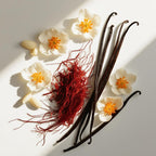 Saffron, vanilla and orange blossom represent the olfactory notes of the perfume.
