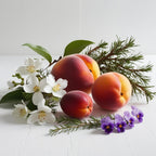 Scent notes of the perfume with sweet peach, white flowers, soft violet and a fresh touch of cypress.
