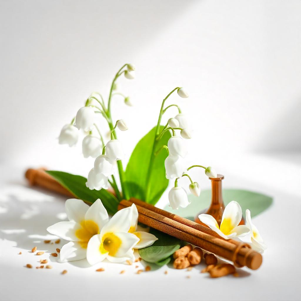 Scent notes of the perfume with cinnamon and sesame