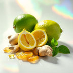 Lime, ginger, and mint represent the olfactory notes of the perfume.