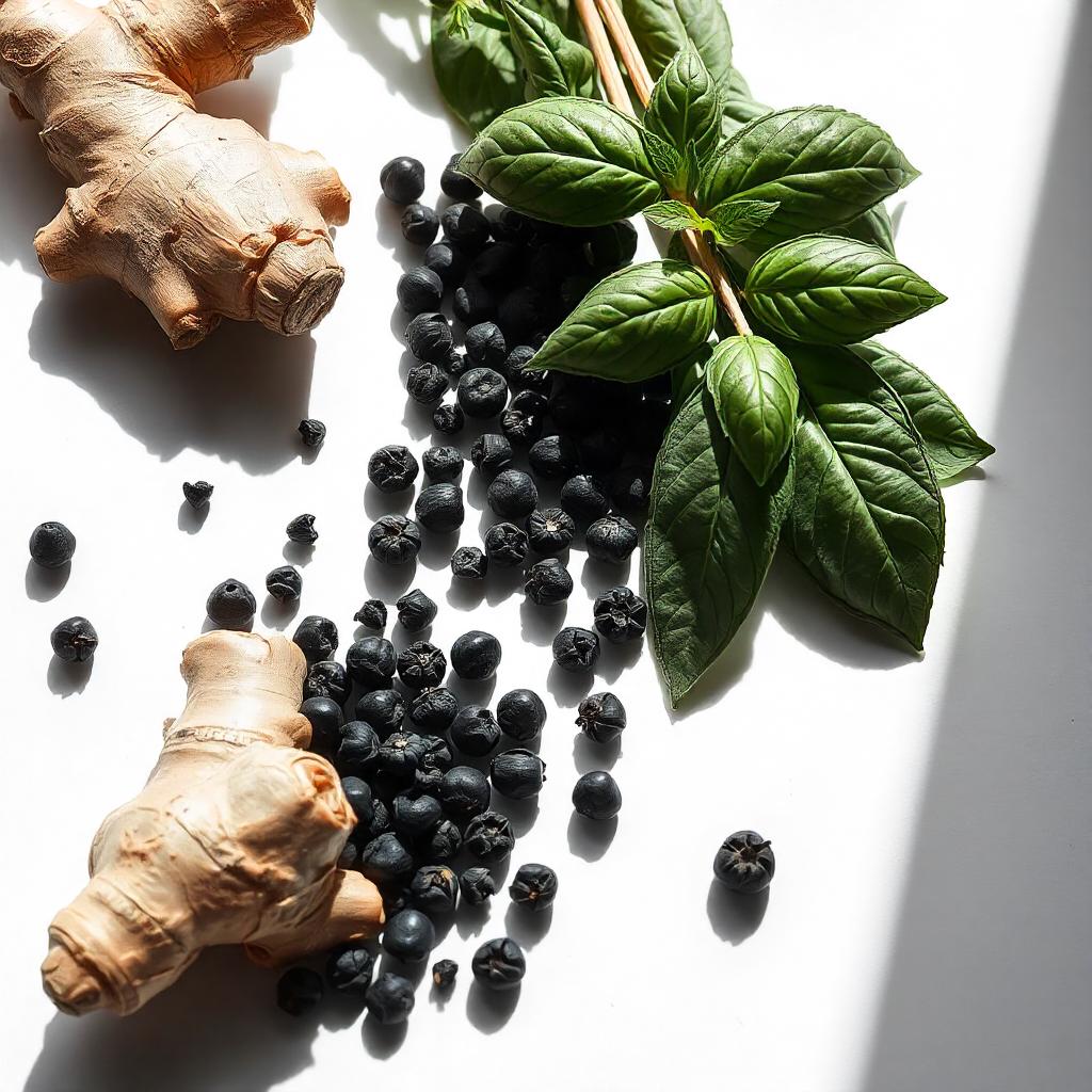 Ginger, basil, and pepper represent the olfactory notes of the perfume.