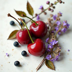 Fruity and floral olfactory notes with cherries, blueberries and violet flowers