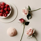 A combination of sweet and floral notes with raspberries, roses, and sugar