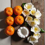 Creamy citrus scent notes with orange, coconut and white flowers