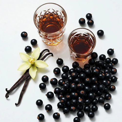 Sweet and fruity olfactory notes with blackcurrants, vanilla and liqueur