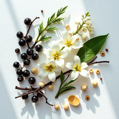 Jasmine and blackcurrants represent the olfactory notes of the perfume.