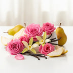 Floral and fruity olfactory notes with rose, pear and vanilla
