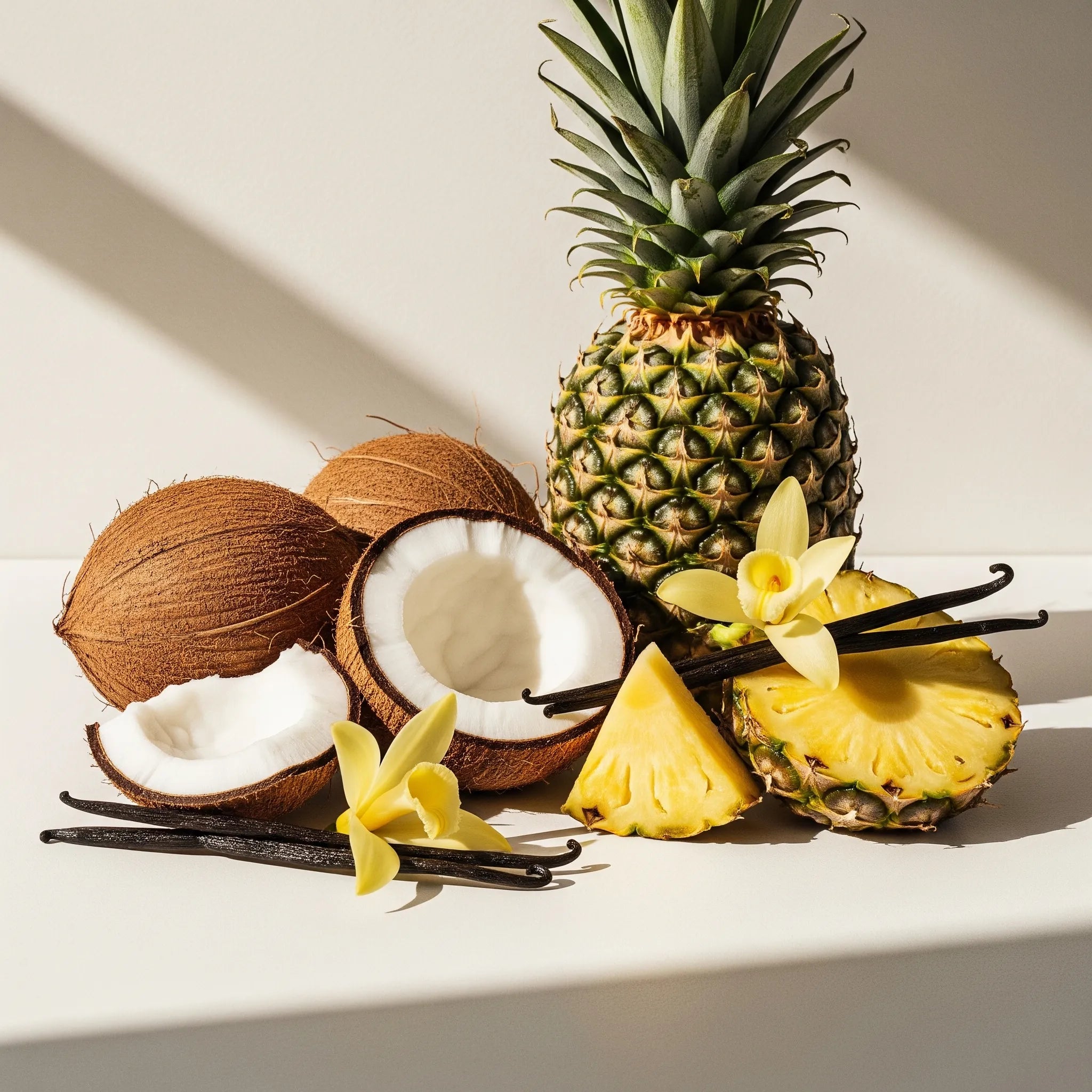 Tropical and sweet olfactory notes with coconut, pineapple and vanilla