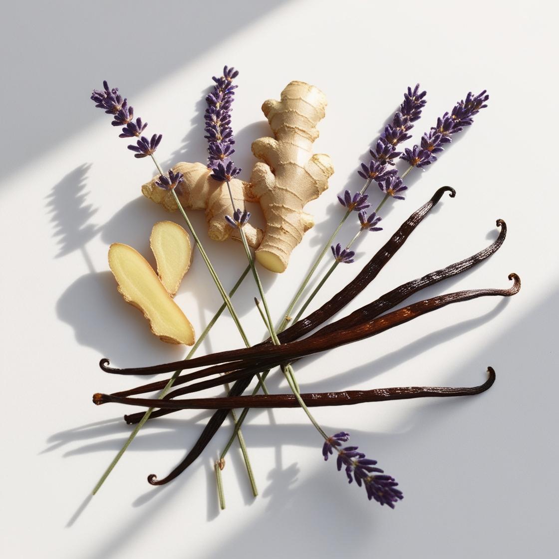 Ginger, vanilla and lavender represent the olfactory notes of the perfume.