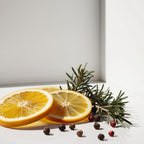 Citron, pepper and wood representing the olfactory notes of the perfume.