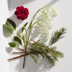 Cypress, vetiver, musk and vanilla representing the olfactory notes of the perfume.