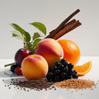 Plum, blackcurrants and orange represent the olfactory notes of the perfume.