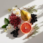 Pink pepper, grapefruit, jasmine, pear and blackcurrants representing the olfactory notes of the perfume.