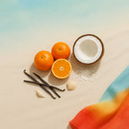 Olfactory notes of the perfume with juicy mandarin, creamy coconut and a sweet touch of vanilla.
