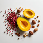 Mango, nuts and pink pepper represent the olfactory notes of the perfume.
