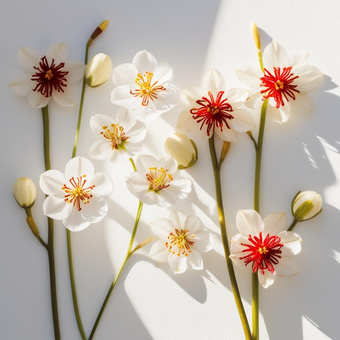 Cistus and saffron representing the olfactory notes of the perfume.
