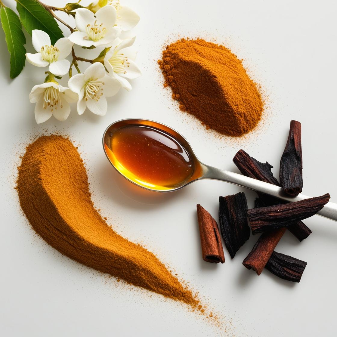 Honey, cinnamon and orange blossom represent the olfactory notes of the perfume.