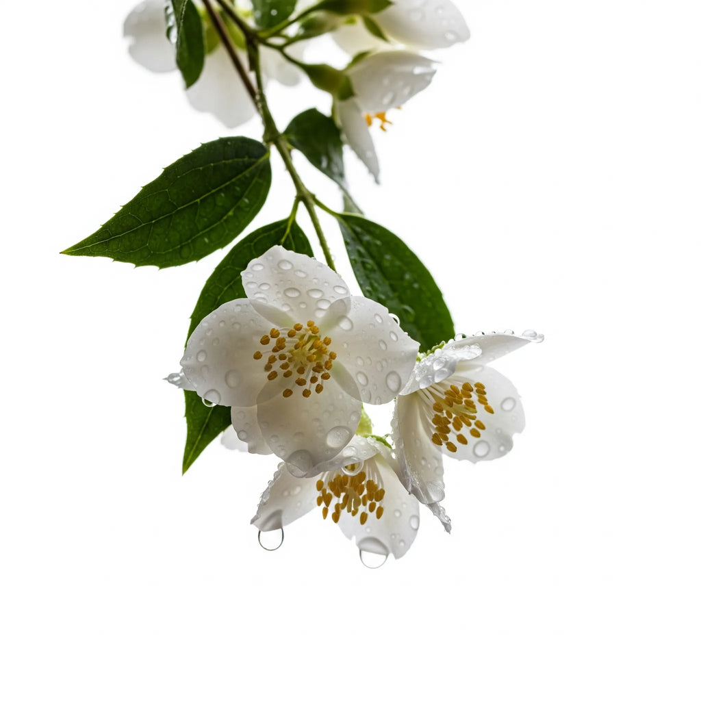 Olfactory notes of jasmine perfume.