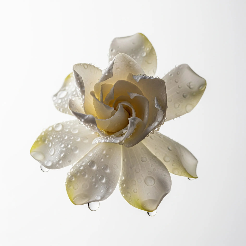 Olfactory notes of gardenia perfume.