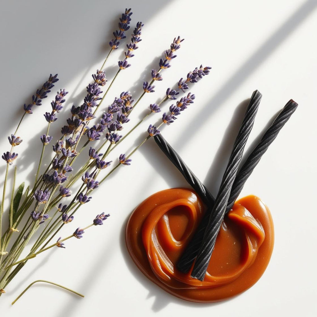 Lavender, licorice and caramel represent the olfactory notes of the perfume.