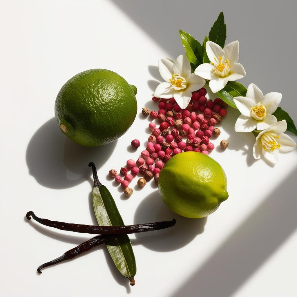 Bergamot, pink pepper, jasmine and vanilla represent the olfactory notes of the perfume.