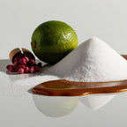 Sugar, caramel and pink pepper representing the olfactory notes of the perfume.
