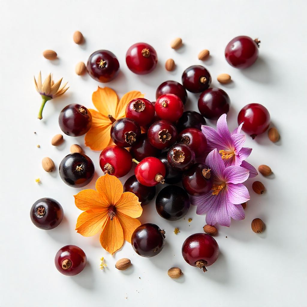 Blackcurrants, iris and carrot seeds represent the olfactory notes of the perfume.