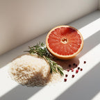 Rice, grapefruit and pink pepper representing the olfactory notes of the perfume.